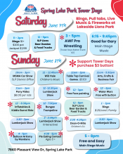 Tower Days Schedule Schedule